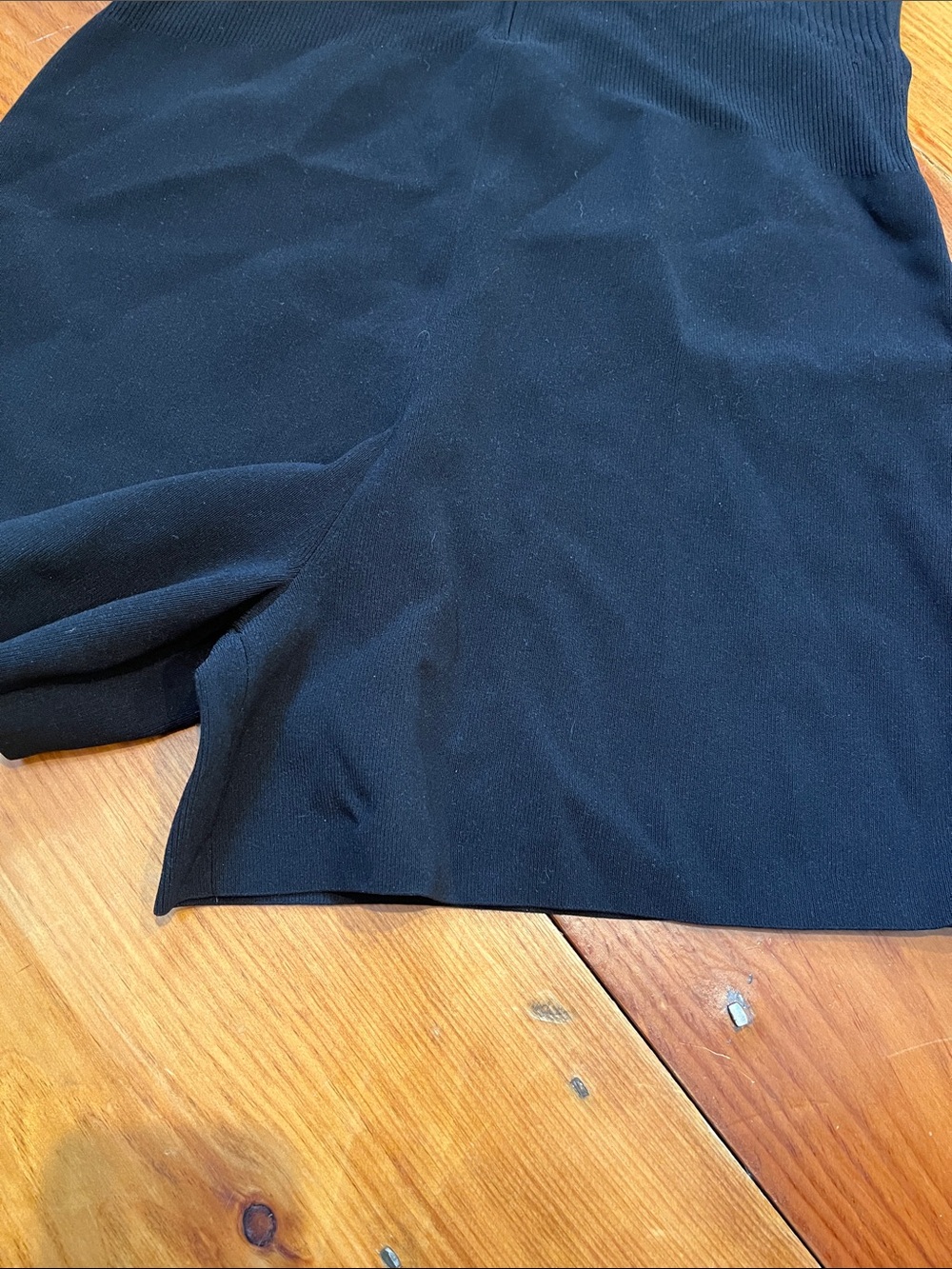 Unworn!! LULULEMON L Black Romper Tight-Fit Knit Bodysuit Shorts Sleeveless Ribb - Picture 4 of 8